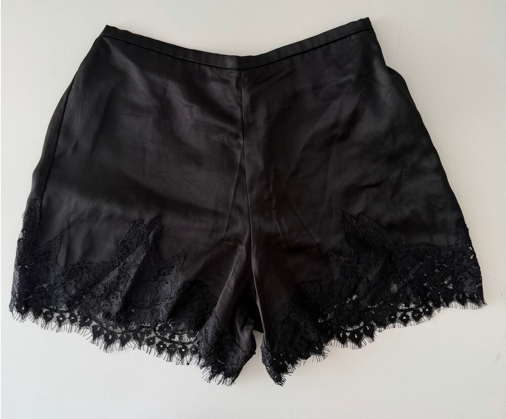 Reformation Fern Satin Shorts in Midnight Black Size XS NWOT